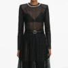 Black Organza Lace Midi Skirt Black Organza Lace Midi Skirt