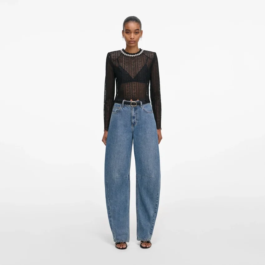 Black Organza Lace Top Black Organza Lace Top
