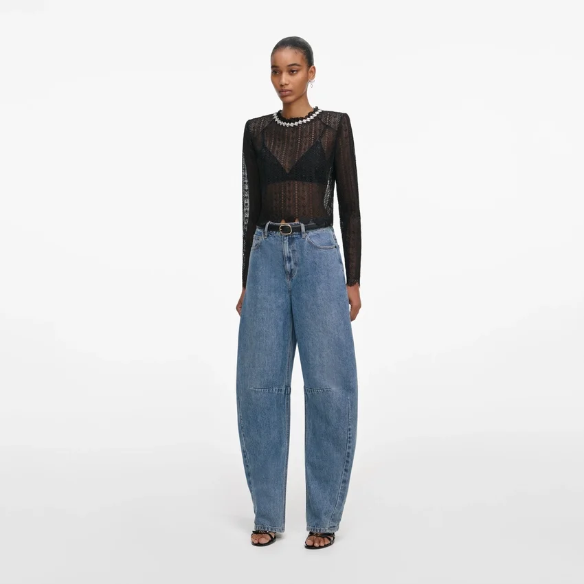 Black Organza Lace Top Black Organza Lace Top