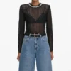 Black Organza Lace Top Black Organza Lace Top