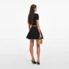 Black Pointelle Knit Mini Skirt Black Pointelle Knit Mini Skirt