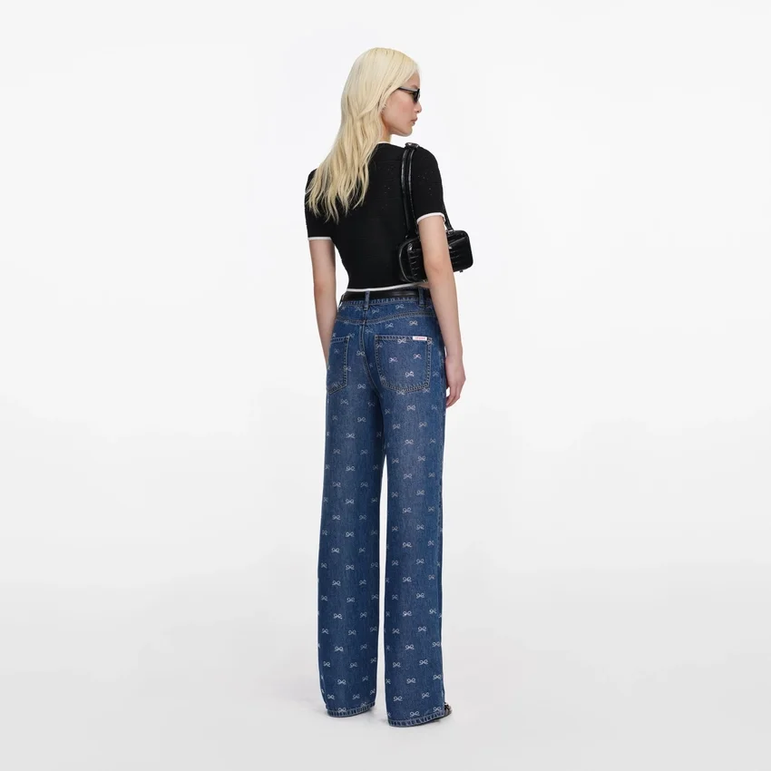 Lightweight Bow Embellished Jeans Lightweight Bow Embellished Jeans