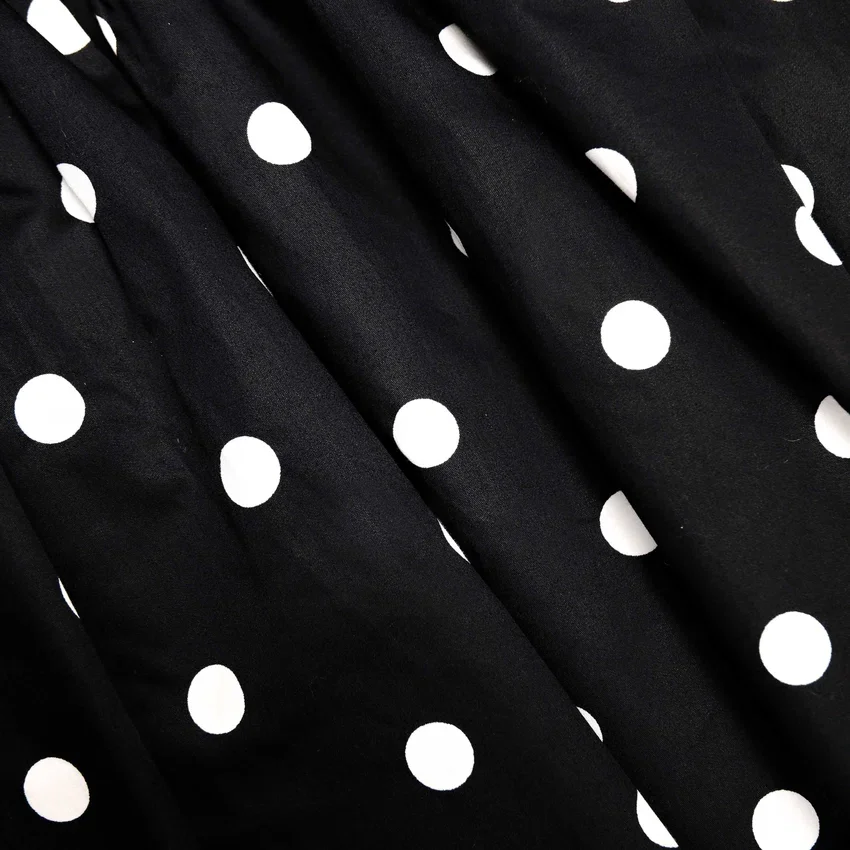 Black Polka Dot Cotton Mini Dress Black Polka Dot Cotton Mini Dress