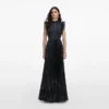 Black Polka Dot Frill Maxi Dress Black Polka Dot Frill Maxi Dress
