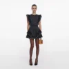 Black Polka Dot Frill Mini Dress Black Polka Dot Frill Mini Dress
