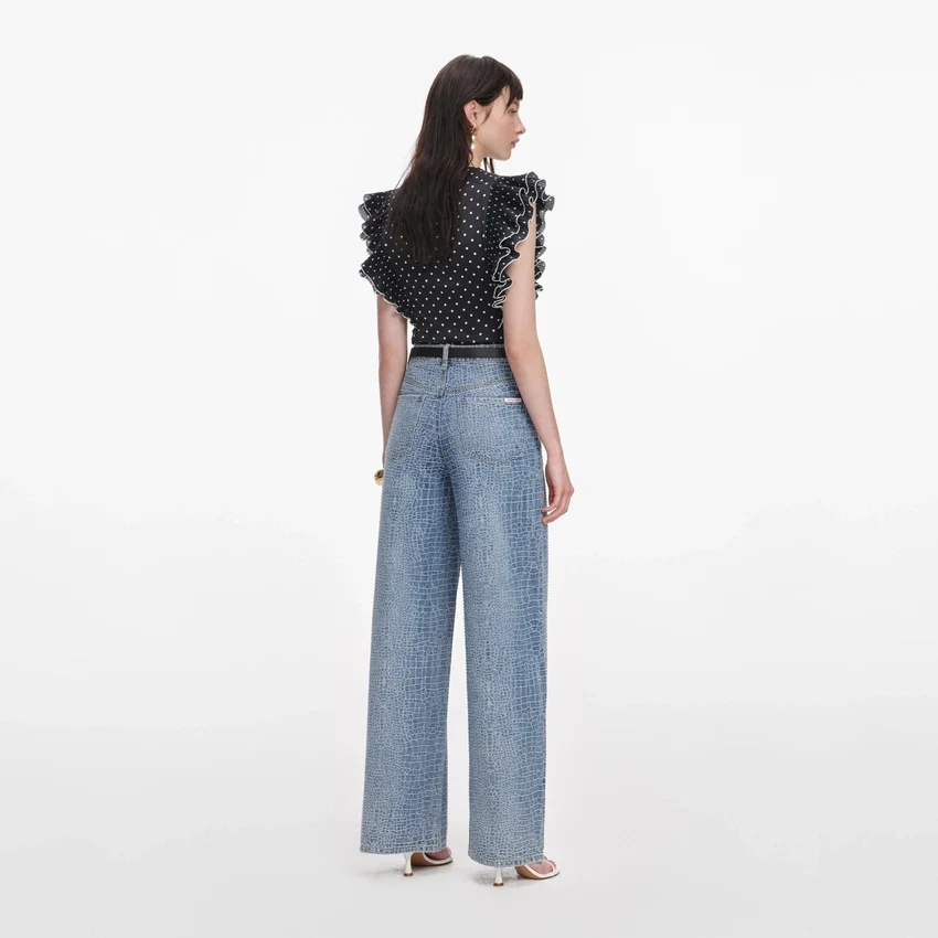 Black Polka Dot Frill Top Black Polka Dot Frill Top
