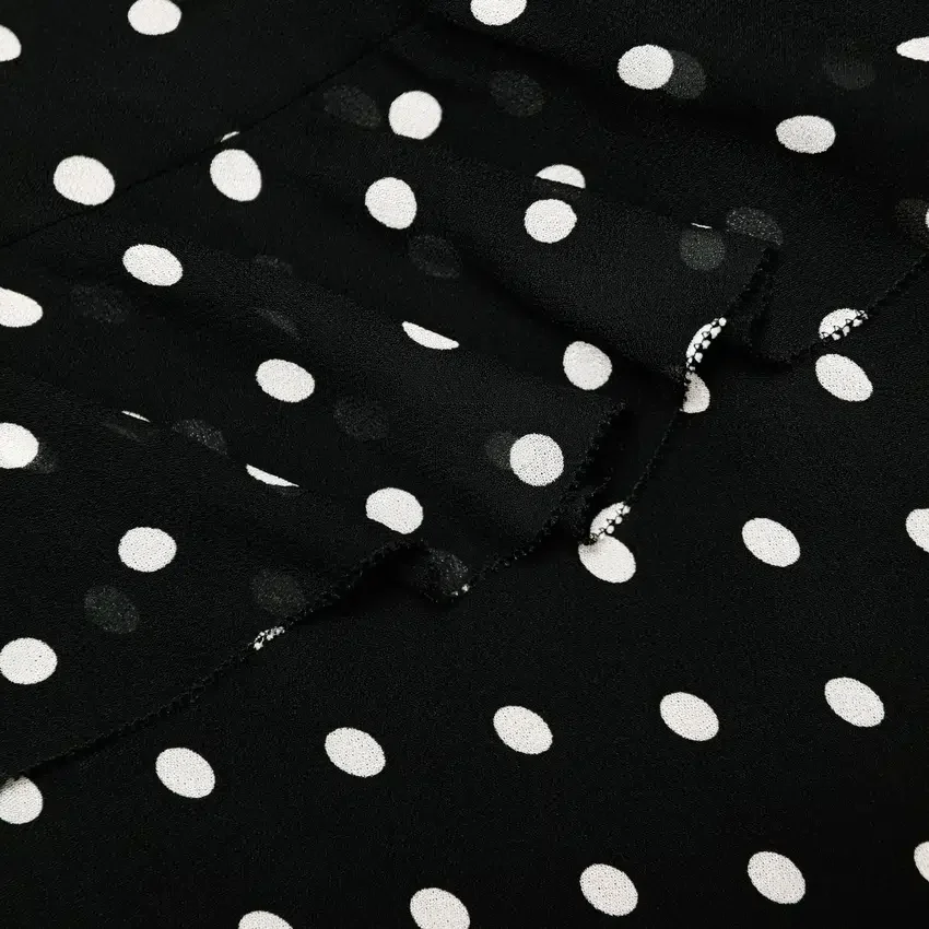 Black Polka Dot Georgette Maxi Dress Black Polka Dot Georgette Maxi Dress