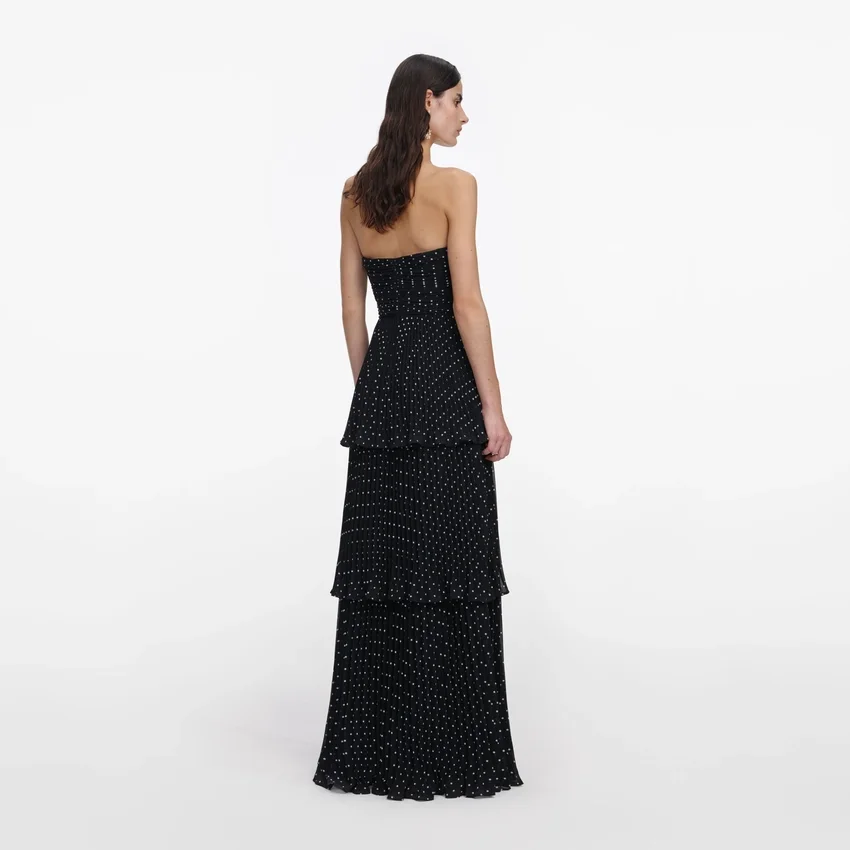 Black Polka Dot Tiered Maxi Dress Black Polka Dot Tiered Maxi Dress