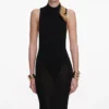 Black Racer Back Viscose Knit Maxi Dress Black Racer Back Viscose Knit Maxi Dress
