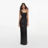Black Rhinestone Draped Maxi Dress Black Rhinestone Draped Maxi Dress