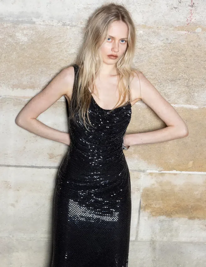 Black Rhinestone Draped Maxi Dress Black Rhinestone Draped Maxi Dress