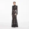 Black Rhinestone Lace Maxi Dress Black Rhinestone Lace Maxi Dress