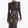Black Rhinestone Lace Maxi Dress Black Rhinestone Lace Maxi Dress