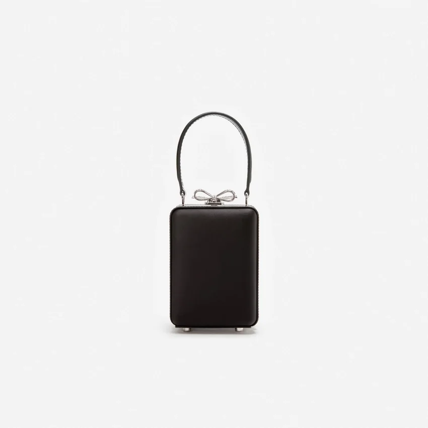 Black Satin Crystal Micro Bag Black Satin Crystal Micro Bag