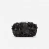 Black Satin Floral Crystal Clutch Bag Black Satin Floral Crystal Clutch Bag
