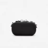Black Satin Floral Crystal Clutch Bag Black Satin Floral Crystal Clutch Bag