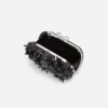 Black Satin Floral Crystal Clutch Bag Black Satin Floral Crystal Clutch Bag