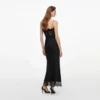 Black Satin Lace Midi Dress Black Satin Lace Midi Dress