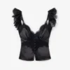 Black Satin Lace Top Black Satin Lace Top