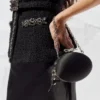 Black Satin Oval Clutch Black Satin Oval Clutch