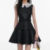 Black Sequin Boucle Mini Dress Black Sequin Boucle Mini Dress