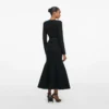 Black Sequin Knit Tailored Midi Dress Black Sequin Knit Tailored Midi Dress
