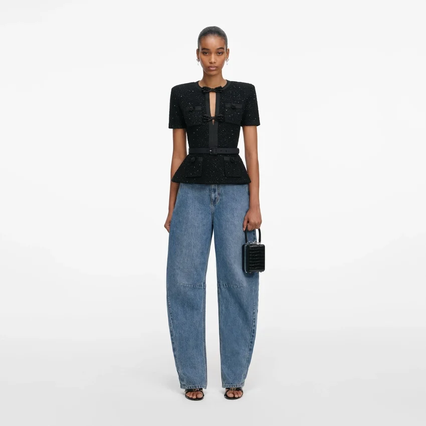 Black Sequin Knit Top Black Sequin Knit Top