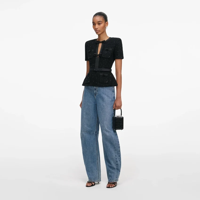 Black Sequin Knit Top Black Sequin Knit Top