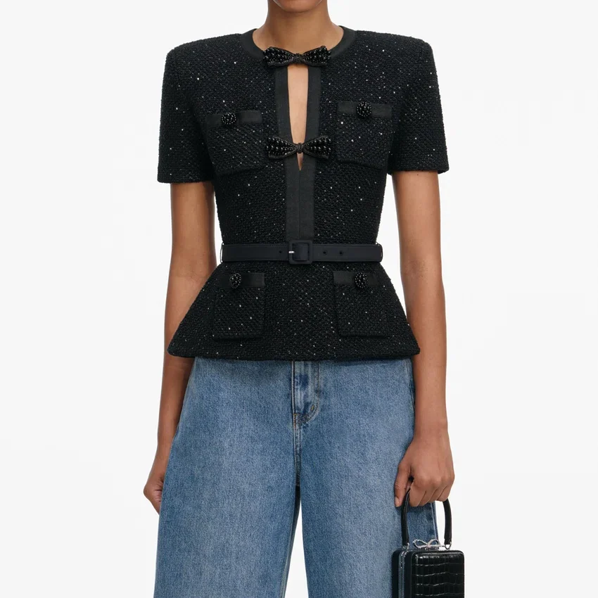 Black Sequin Knit Top Black Sequin Knit Top