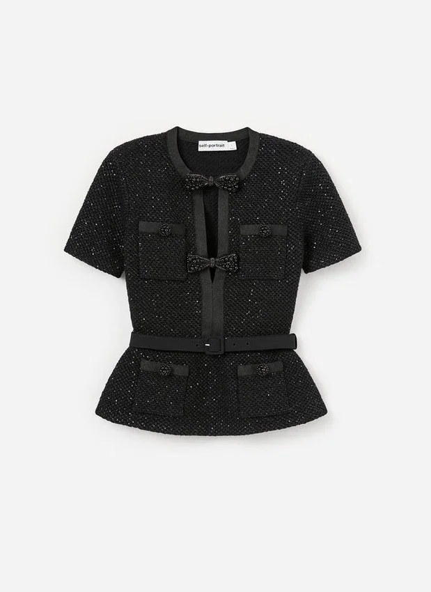 Black Sequin Knit Top Black Sequin Knit Top