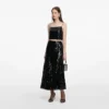Black Sequin Midi Skirt