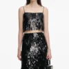 Black Sequin Midi Skirt