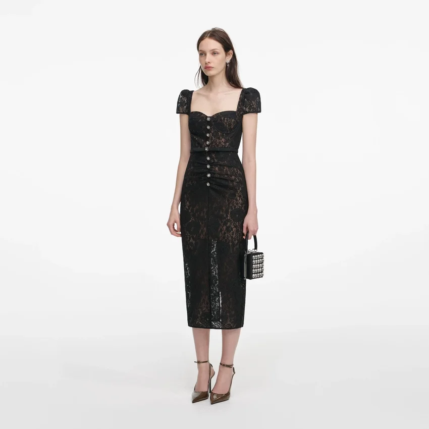 Black Sweetheart Lace Midi Dress Black Sweetheart Lace Midi Dress
