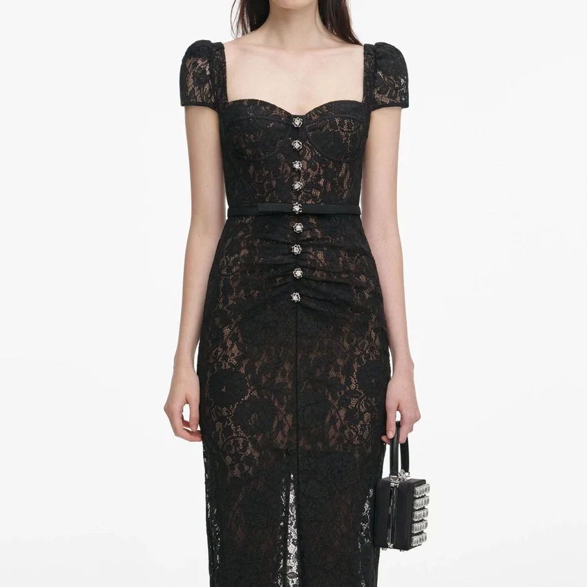 Black Sweetheart Lace Midi Dress Black Sweetheart Lace Midi Dress