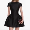 Black Taffeta Collared Mini Dress Black Taffeta Collared Mini Dress