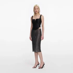 Black Taffeta Corset Top