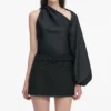 Black Boucle Mini Skirt