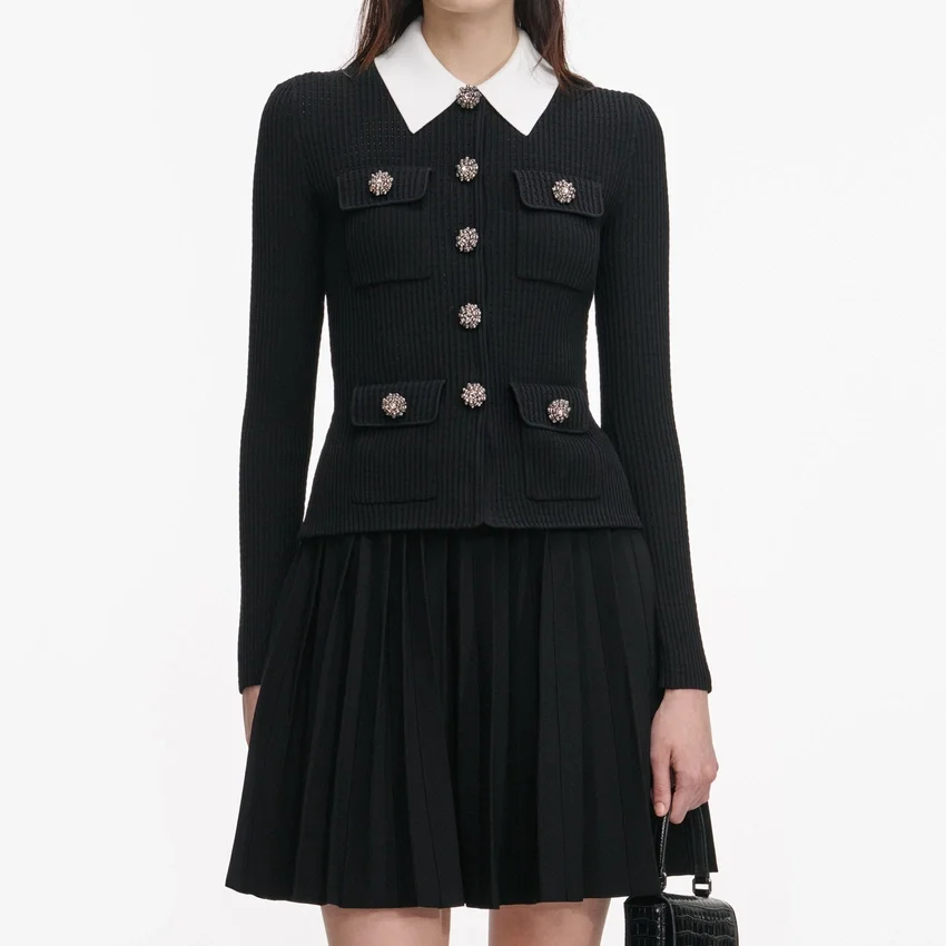 Black Tailored Knit Mini Dress Black Tailored Knit Mini Dress