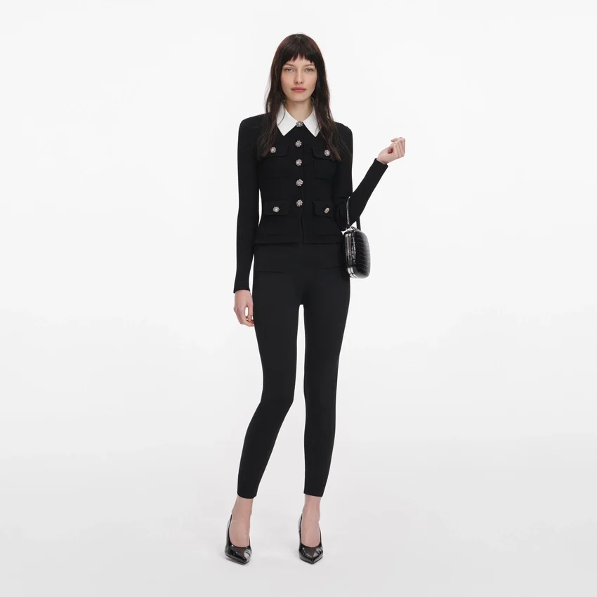 Black Tailored Knit Top Black Tailored Knit Top