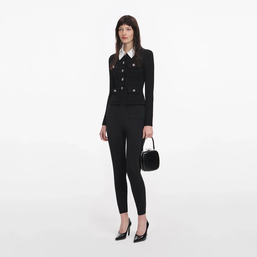 Black Tailored Knit Top Black Tailored Knit Top
