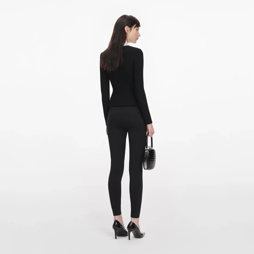 Black Tailored Knit Top Black Tailored Knit Top