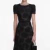 Black Tulle Lace Midi Dress