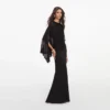 Black Viscose Knit One Shoulder Maxi Dress Black Viscose Knit One Shoulder Maxi Dress