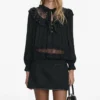 Black Viscose Lace Blouse Black Viscose Lace Blouse