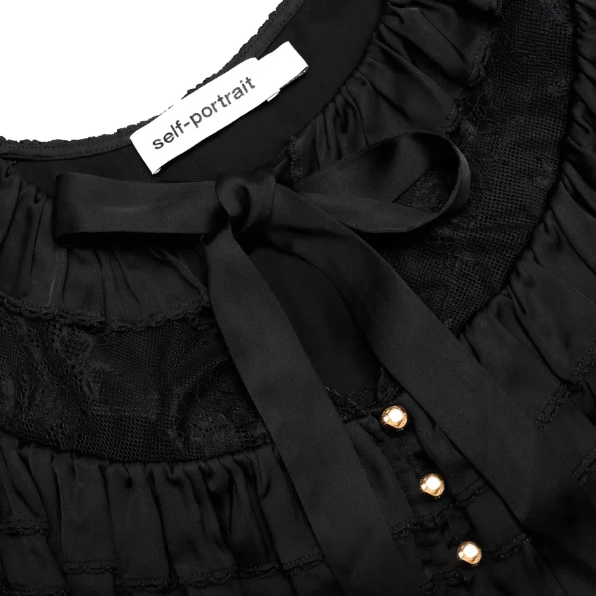 Black Viscose Lace Blouse Black Viscose Lace Blouse