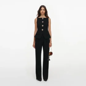 Black Wool Crepe Jumpsuit