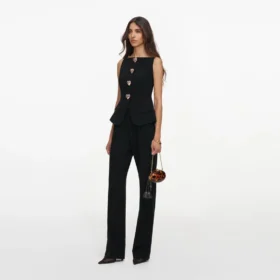 Black Wool Crepe Jumpsuit