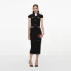 Black Wool Crepe Midi Dress Black Wool Crepe Midi Dress
