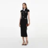 Black Wool Crepe Midi Dress Black Wool Crepe Midi Dress