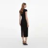 Black Wool Crepe Midi Dress Black Wool Crepe Midi Dress